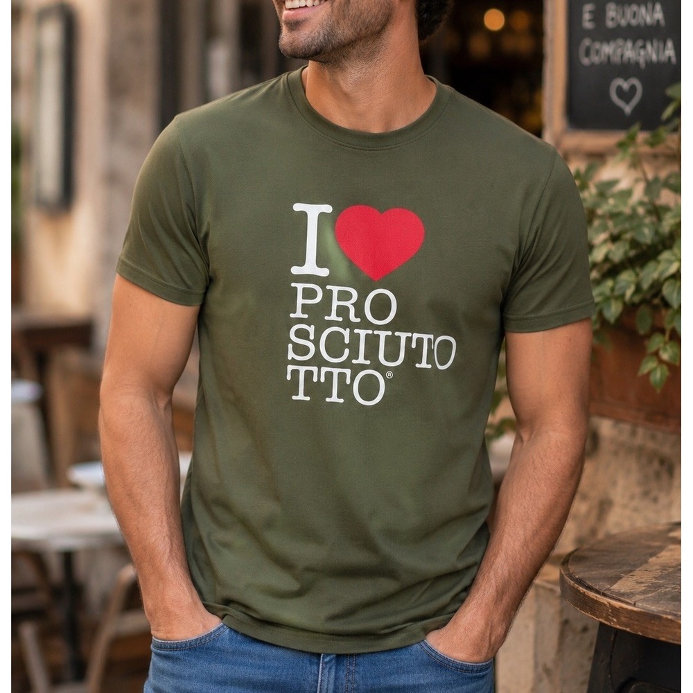 I Love Prosciutto T Shirt L Military Green Italian Food Humor Graphic Tee Payper